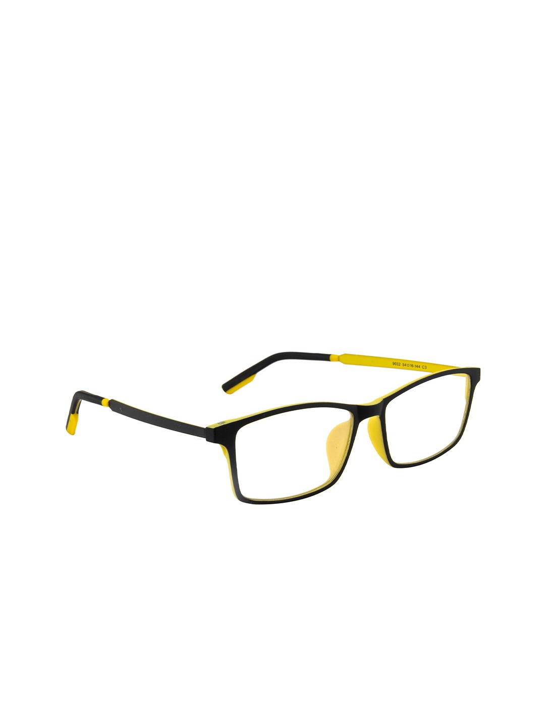 

Ted Smith Unisex Yellow & Black Full Rim Rectangle Frames