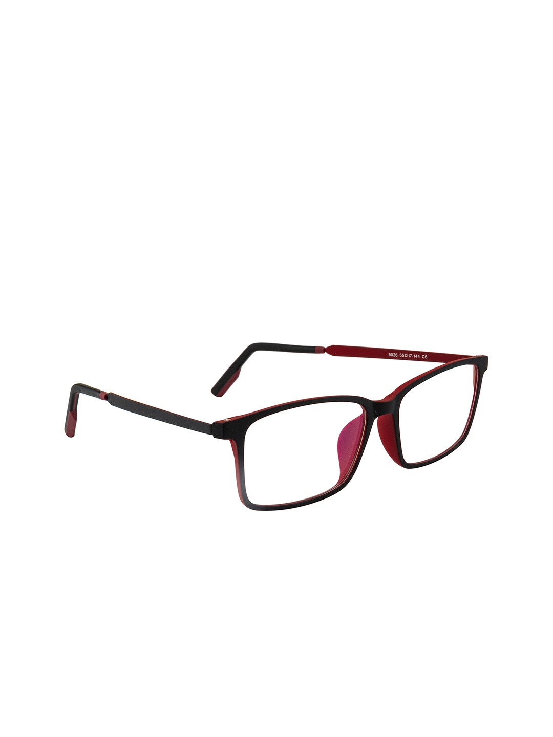 

Ted Smith Unisex Red & Black Full Rim Rectangle Frames