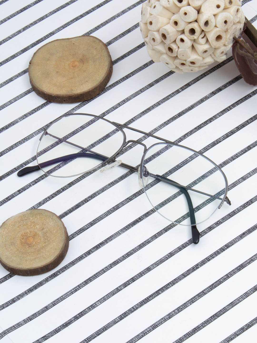 

Ted Smith Unisex Transparent Half Rim Aviator Frames Eyeglasses
