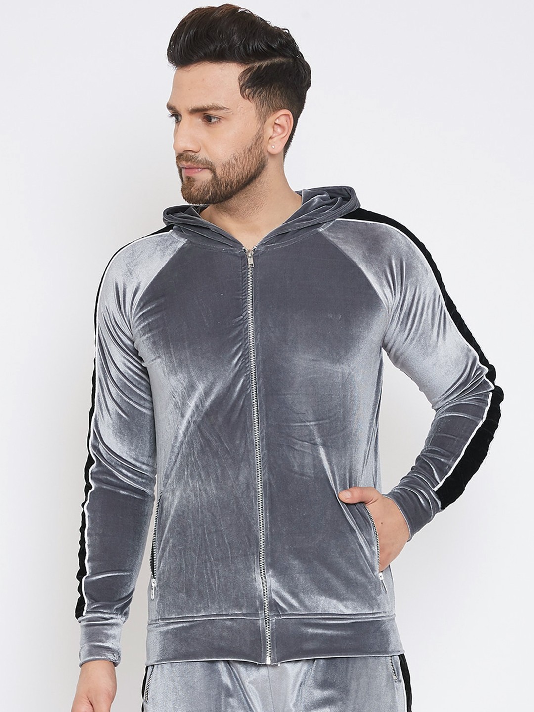 

FUGAZEE Men Grey Hooded Sweatshirt