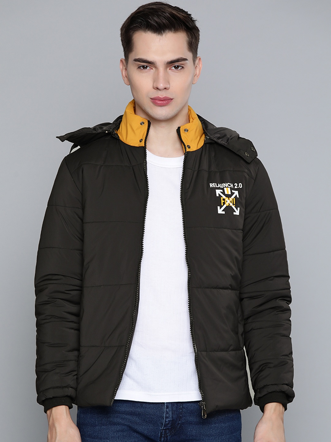 

Fort Collins Men Black Hooded Bomber Jacket