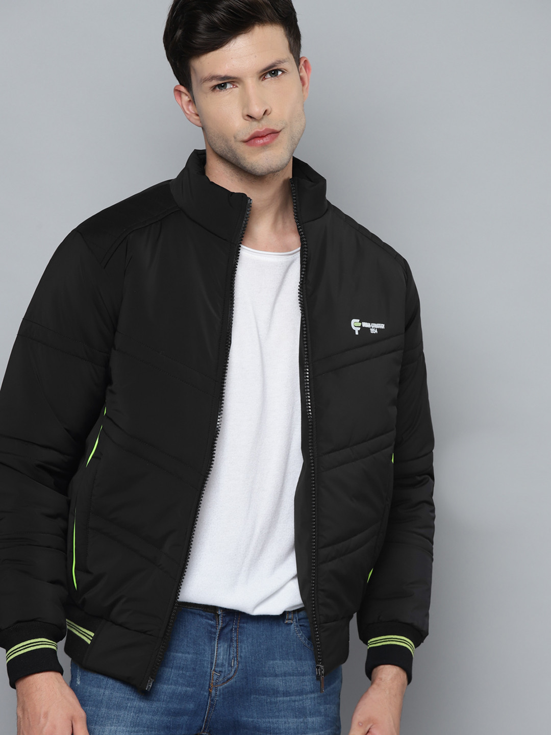 

Fort Collins Men Black Solid Bomber Jacket