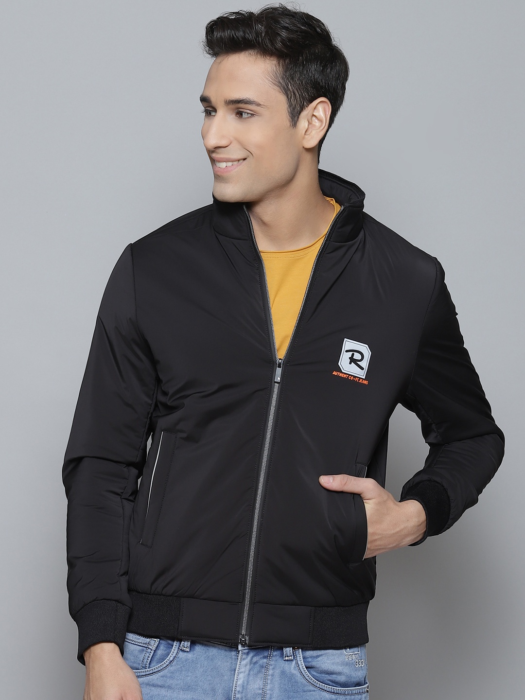 

Fort Collins Men Black Solid Bomber Jacket