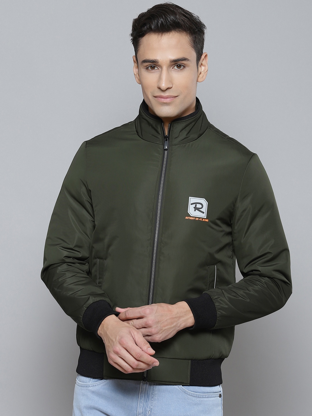 

Fort Collins Men Olive Green Bomber Jacket