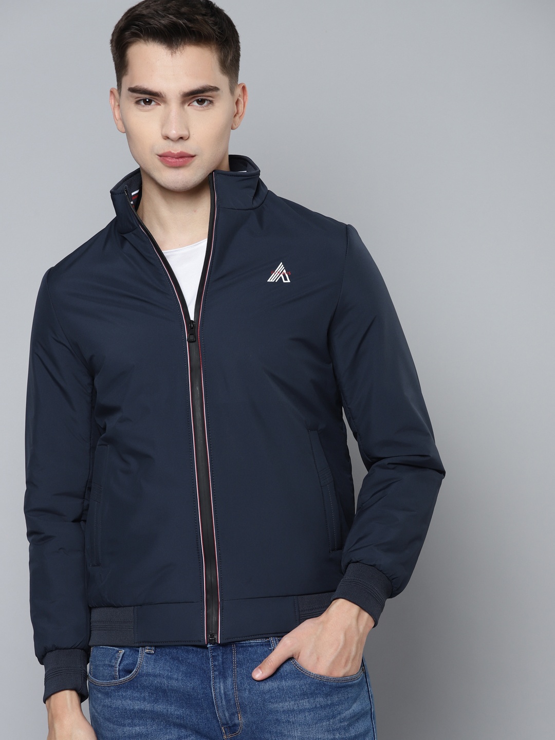 

Fort Collins Men Navy Blue Solid Padded Jacket