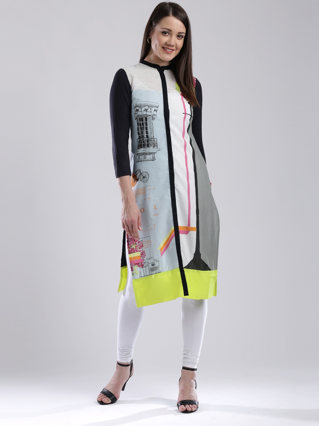

W Women Multicoloured Printed Straight Kurta, Multi