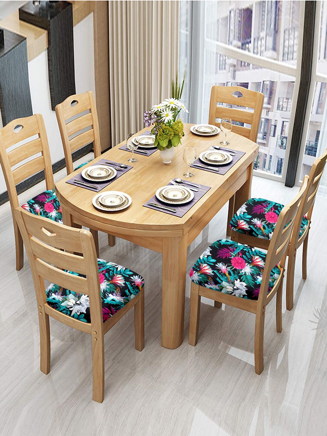 

Cortina Black & Blue Chair Pad Covers