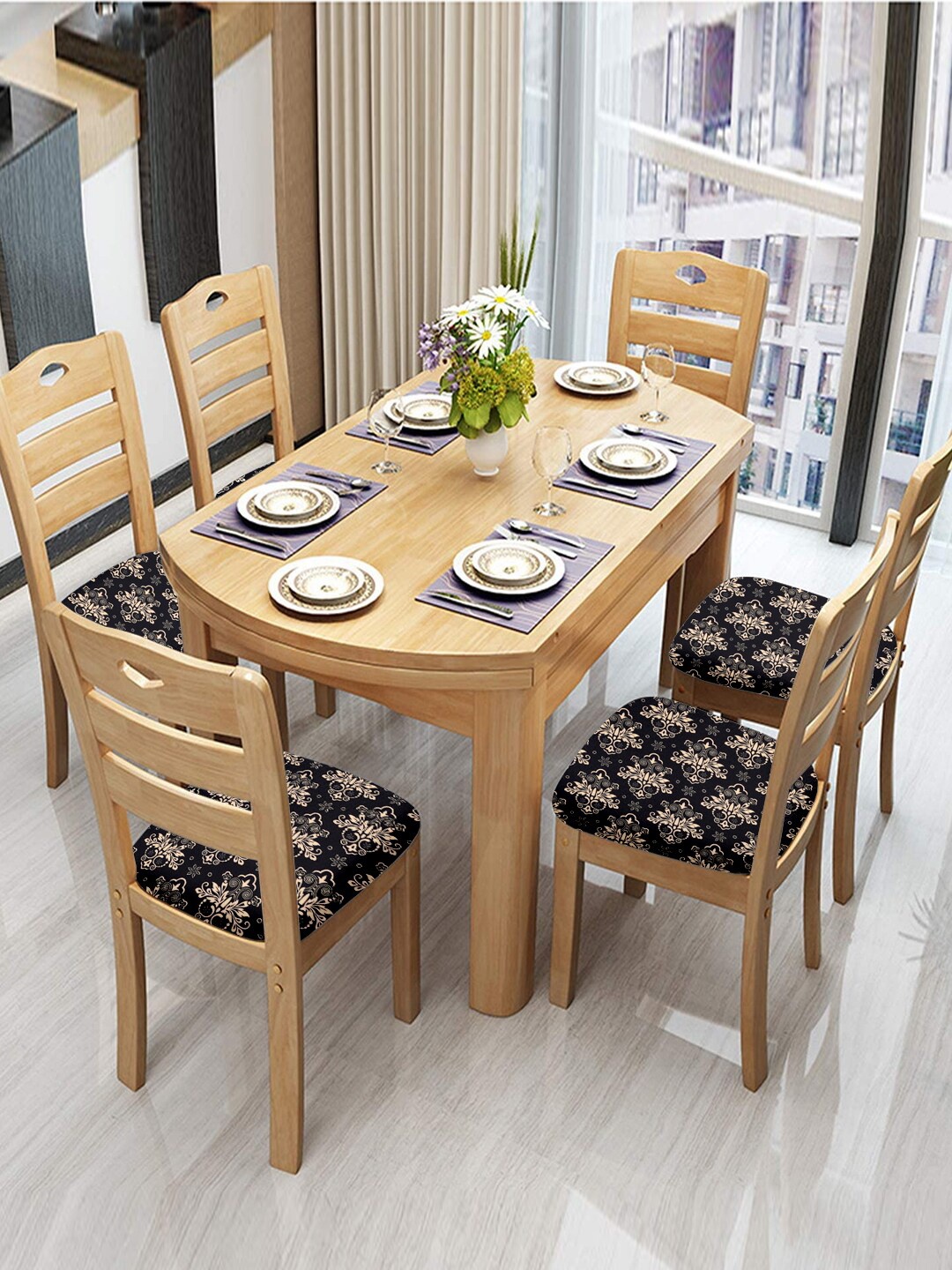 

Cortina Black & Beige Chair Pad Covers