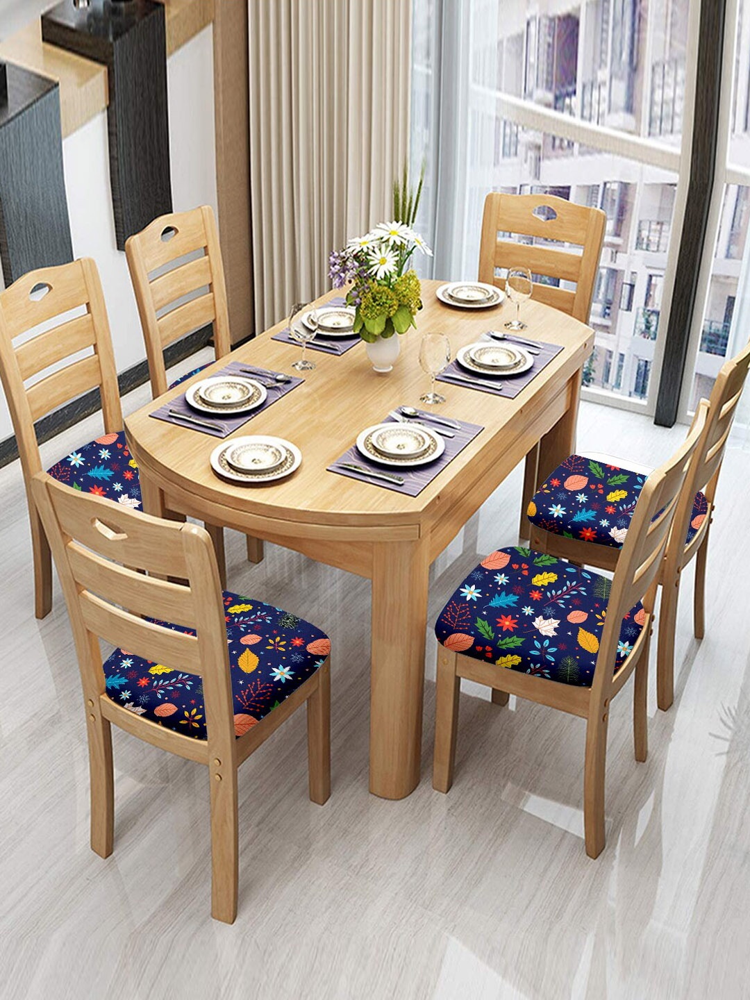 

Cortina Blue Chair Pad Covers