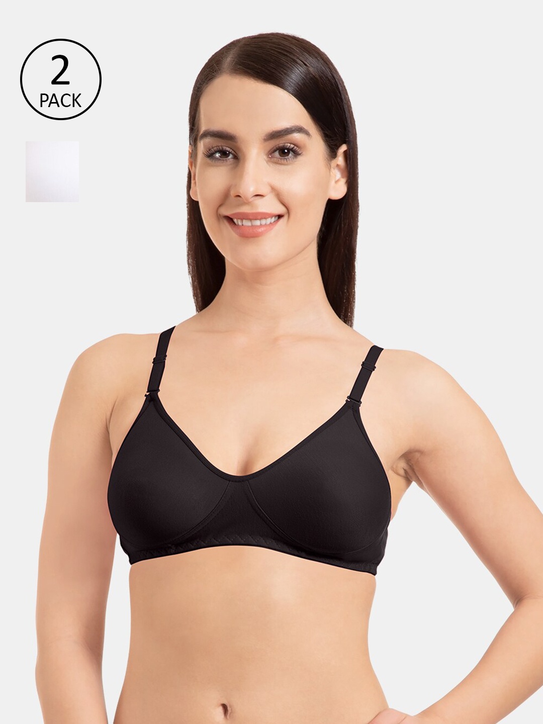 

KOMLI Black & White T-shirt Bra Pack of 2
