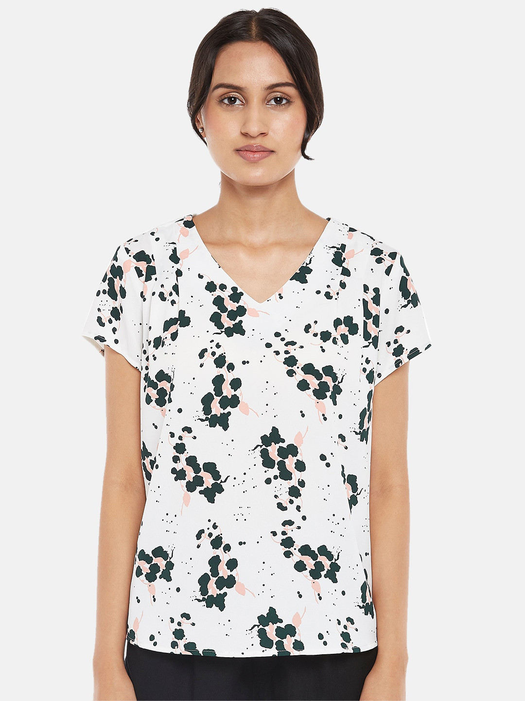 

Annabelle by Pantaloons Women White Printed Regular Top