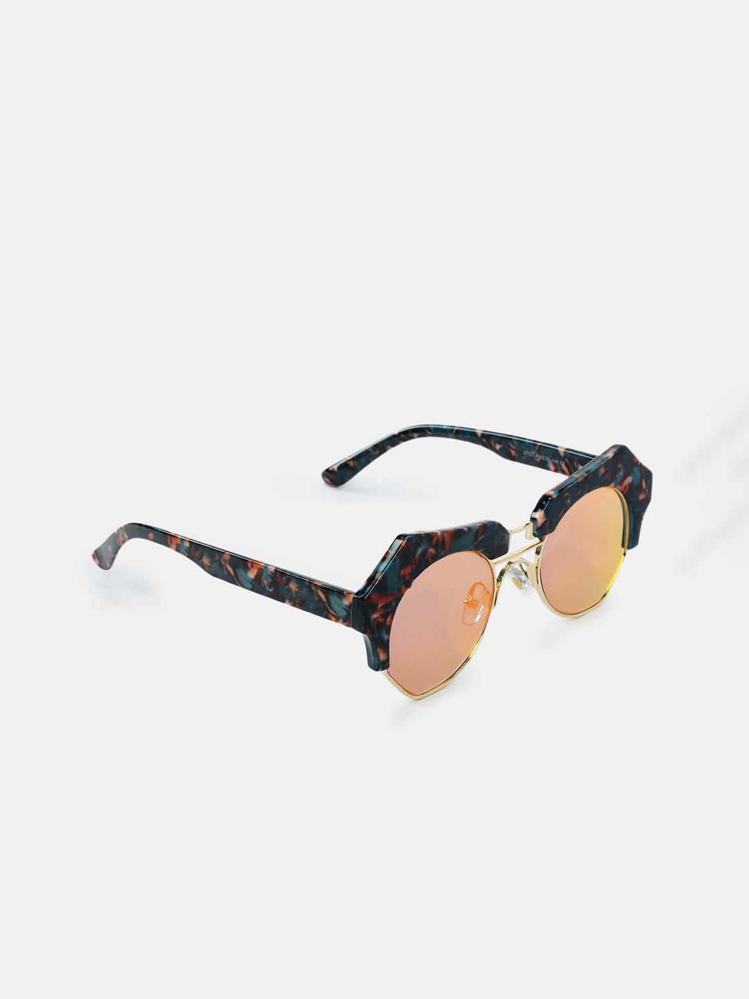 

FUZOKU Men Red Lens & Green Half Rim Sunglasses FZKSS2020SG0181