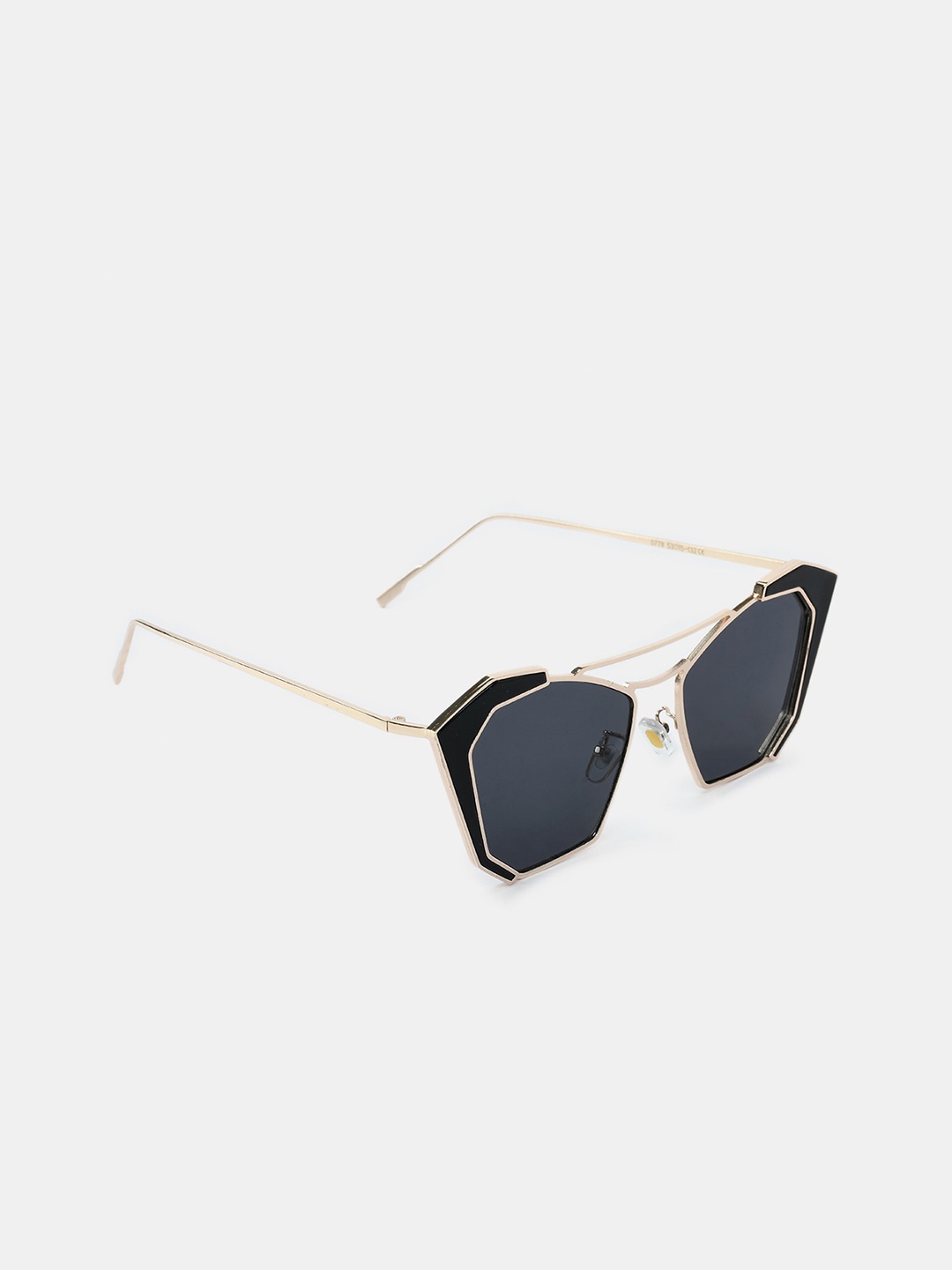 

FUZOKU Men Black Half Rim Aviator Sunglasses FZKSS2020SG0178