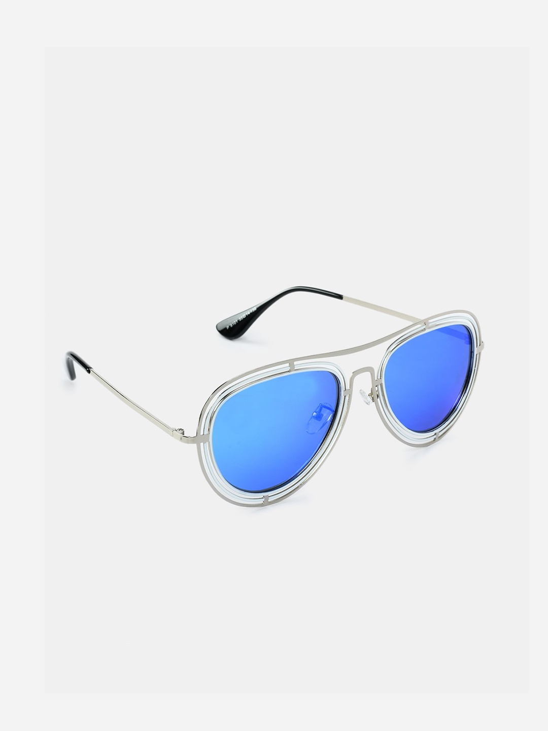 

FUZOKU Men Silver-Toned Full Rim Aviator Sunglasses FZKSS2020SG0185, Blue