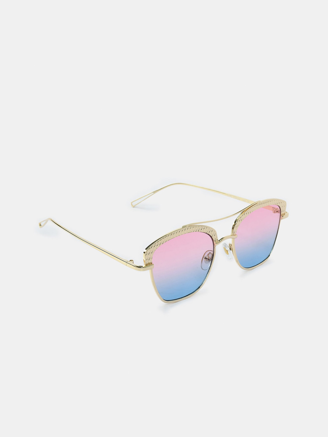 

FUZOKU Men Pink & Gold-Toned Full Rim Square Sunglasses FZKSS2020SG0183