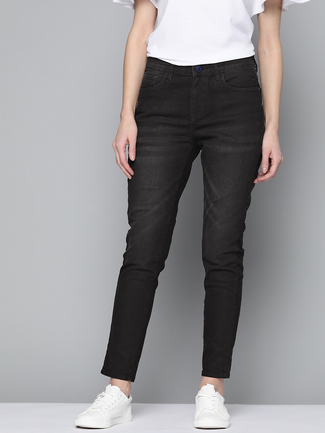 

Mast & Harbour Women Black Skinny Fit Light Fade Stretchable Jeans