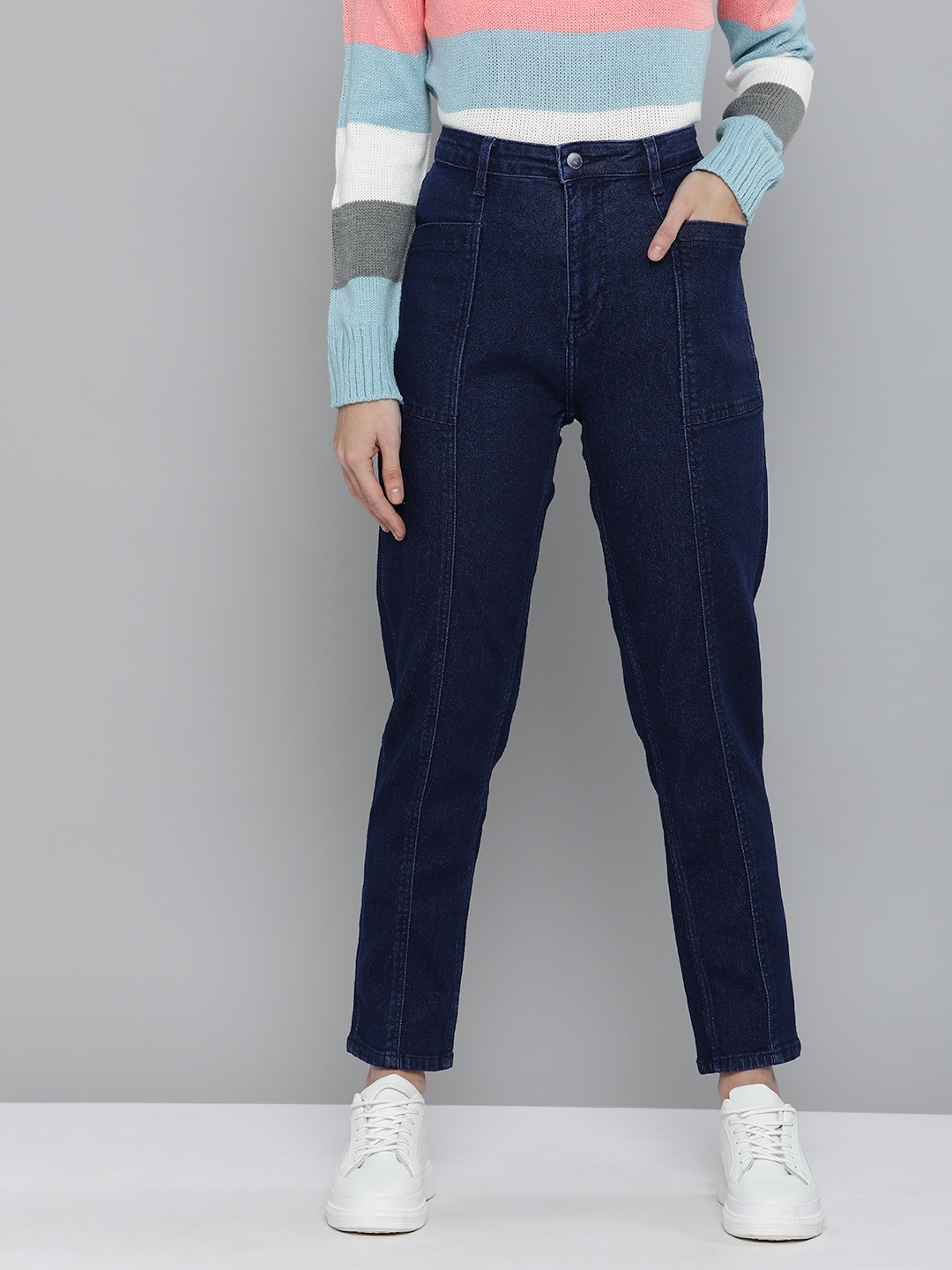 

Mast & Harbour Women Blue Boyfriend Fit Stretchable Jeans