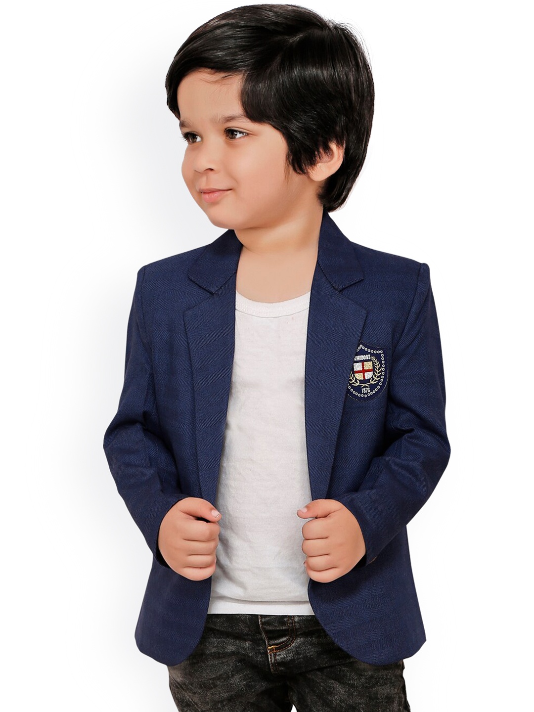 

RIKIDOOS Boys Navy Blue Full Sleeves Blazer
