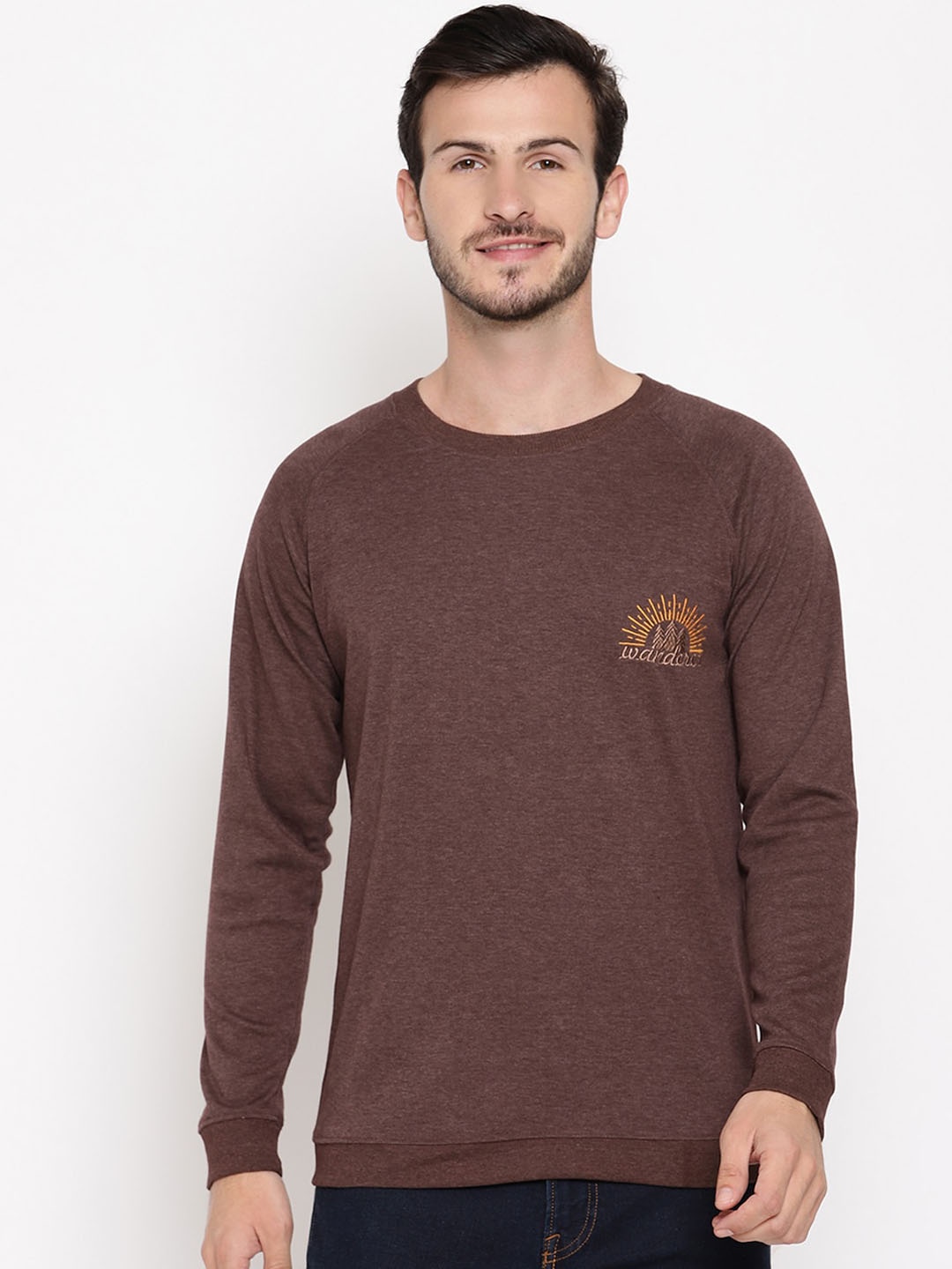 

Wolfpack Men Burgundy Solid Sweatshirt