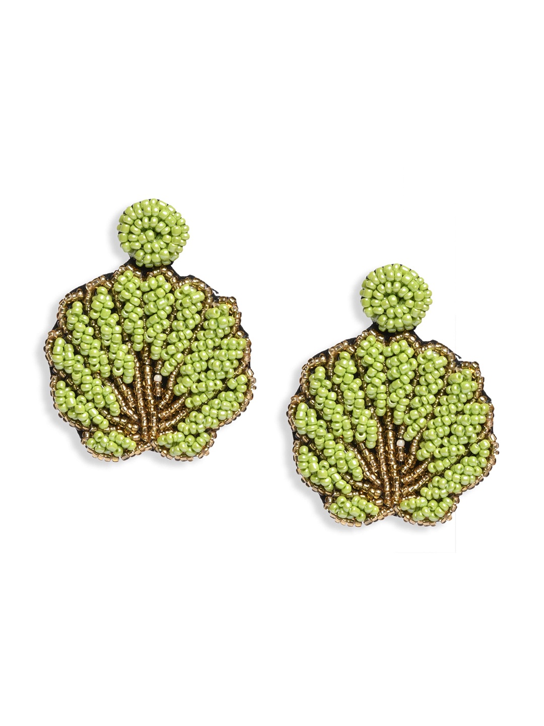 

Bella Moda Green & Brown Leaf Shaped Stud Earrings
