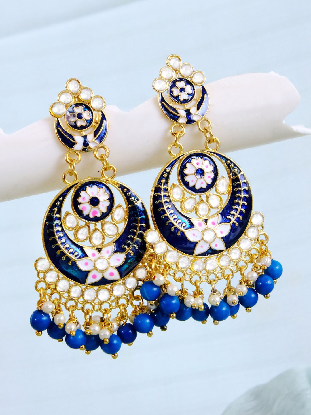 

Crunchy Fashion Blue Contemporary Chandbalis Earrings