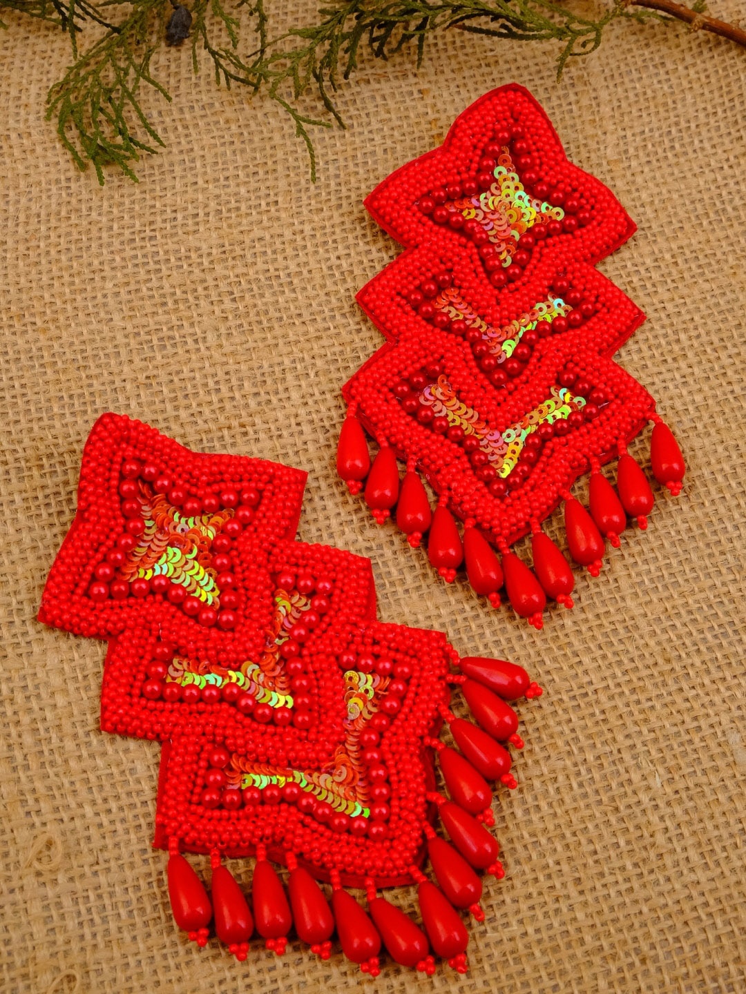 

Crunchy Fashion Red Contemporary Drop Earrings