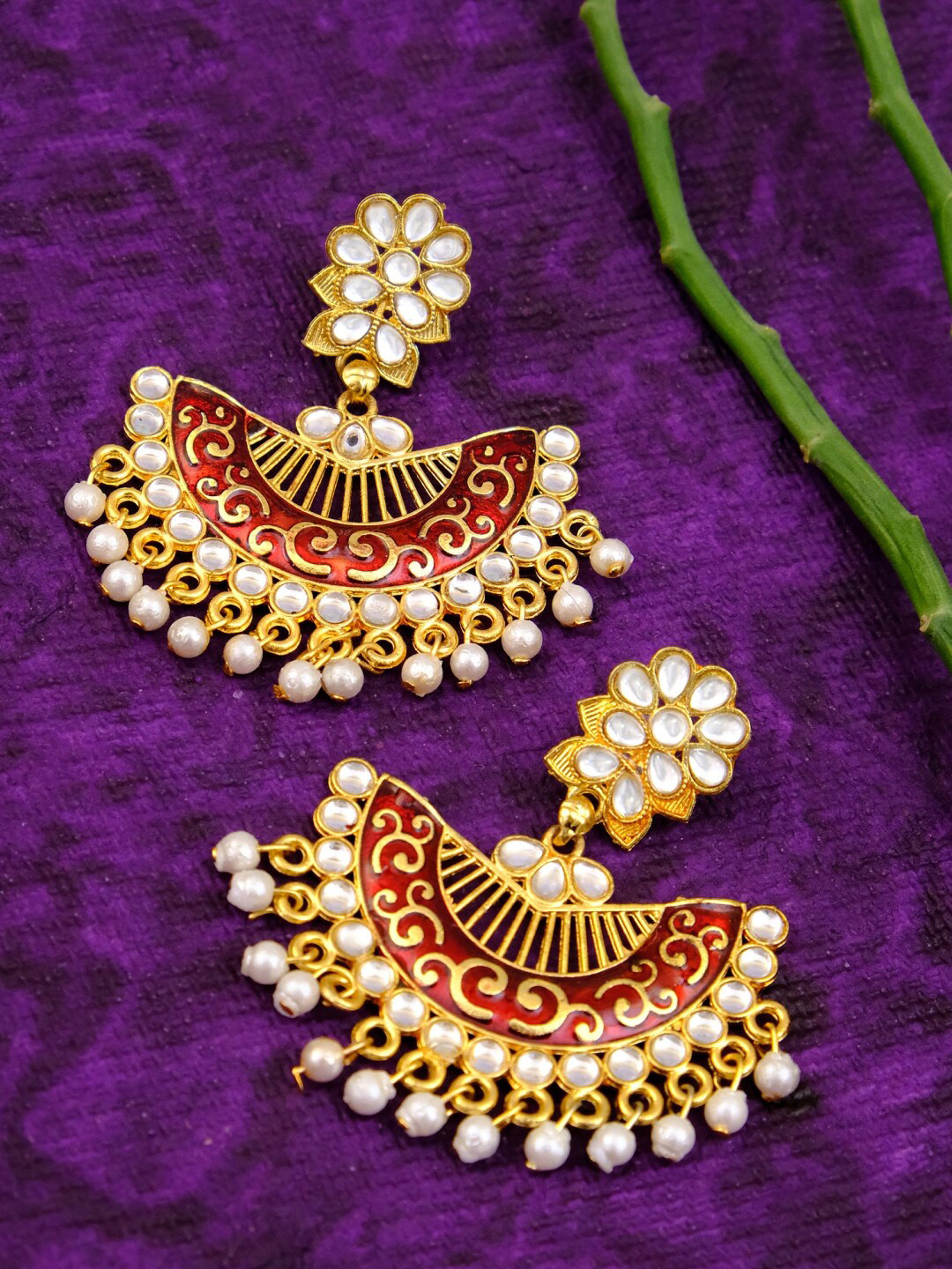 

Crunchy Fashion Maroon Contemporary Ear Cuff Earrings