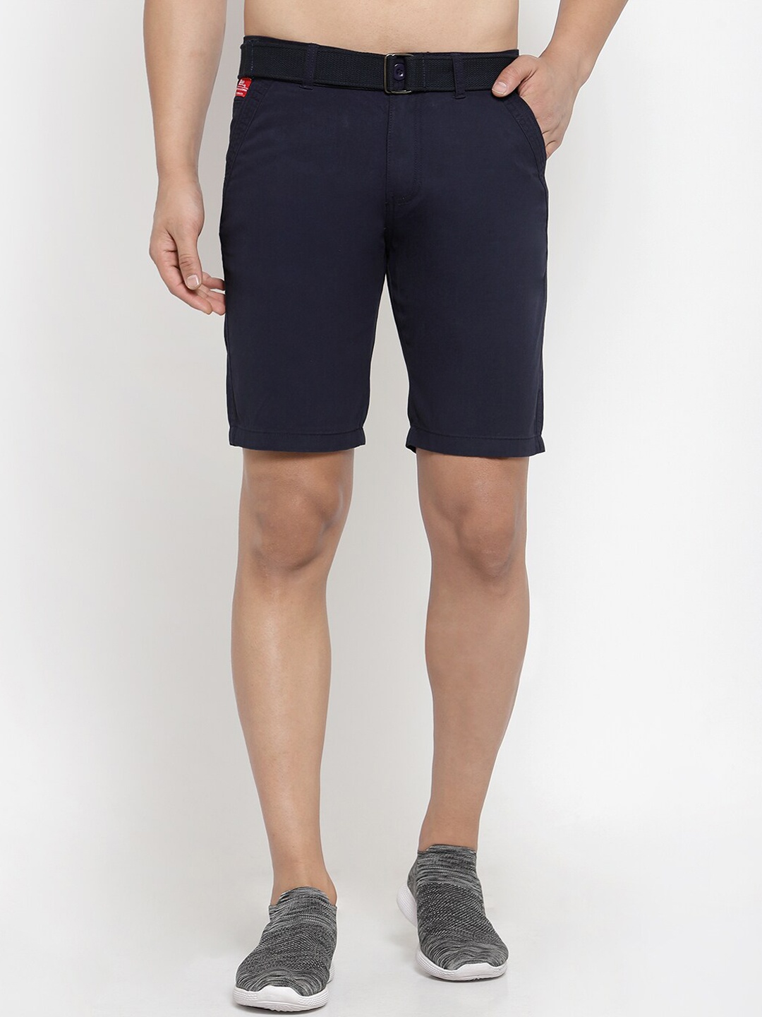 

Xee Men Navy Blue Solid Regular Shorts