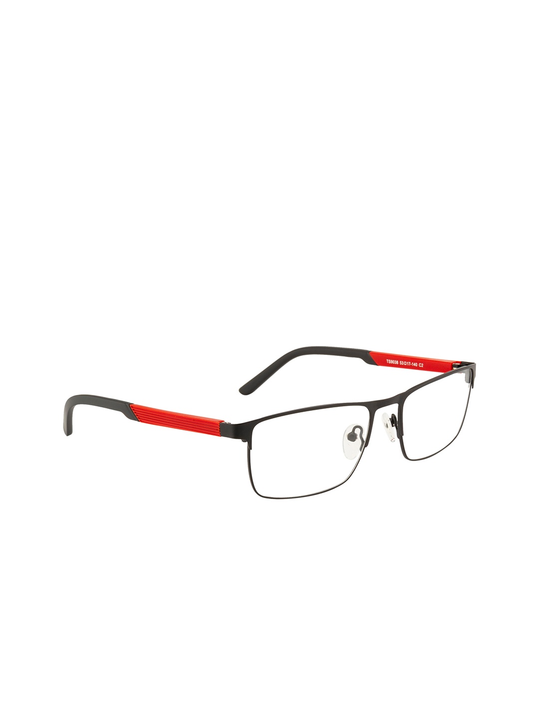 

Ted Smith Unisex Black & Red Full Rim Rectangle Frames