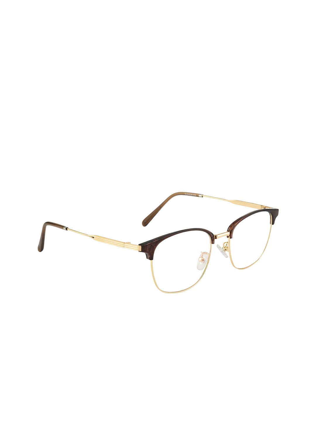 

Ted Smith Unisex Brown & Gold-Toned Full Rim Browline Frames