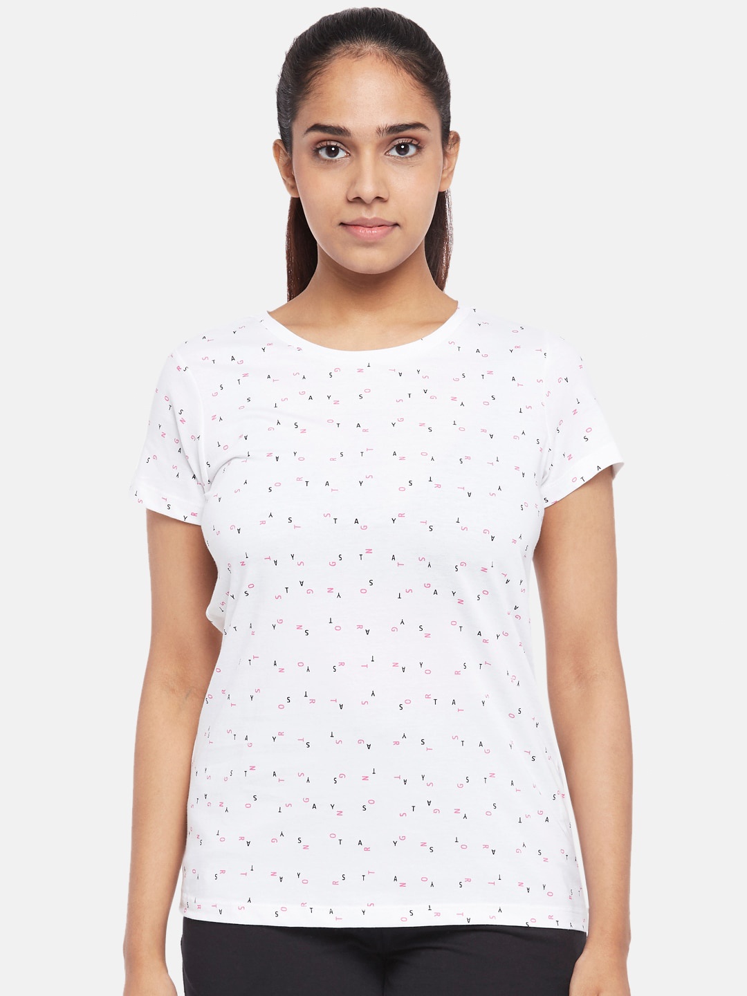 

Ajile by Pantaloons White Geometric Regular Top