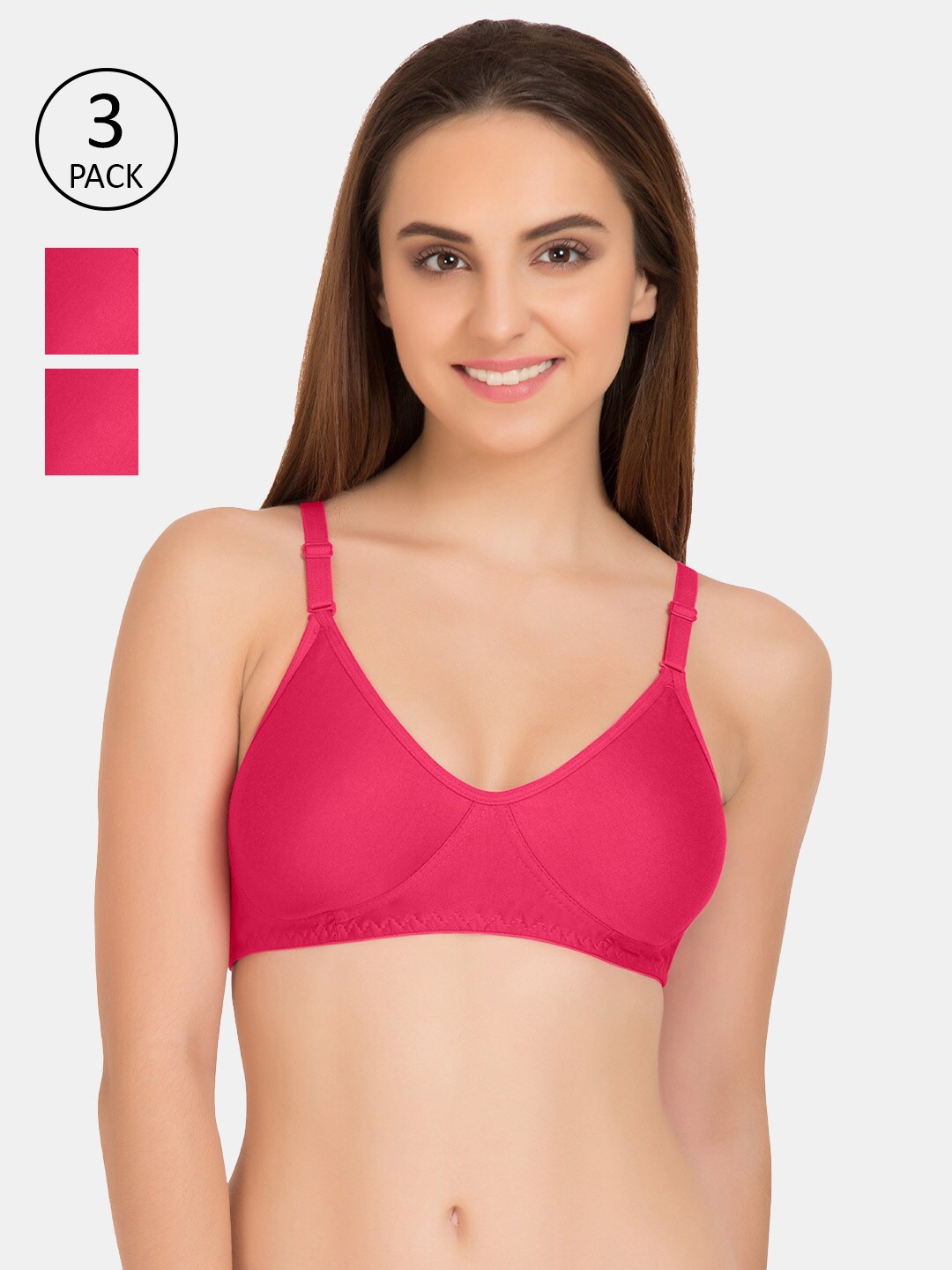 

Tweens Pink Solid T-shirt Bra Pack of 3