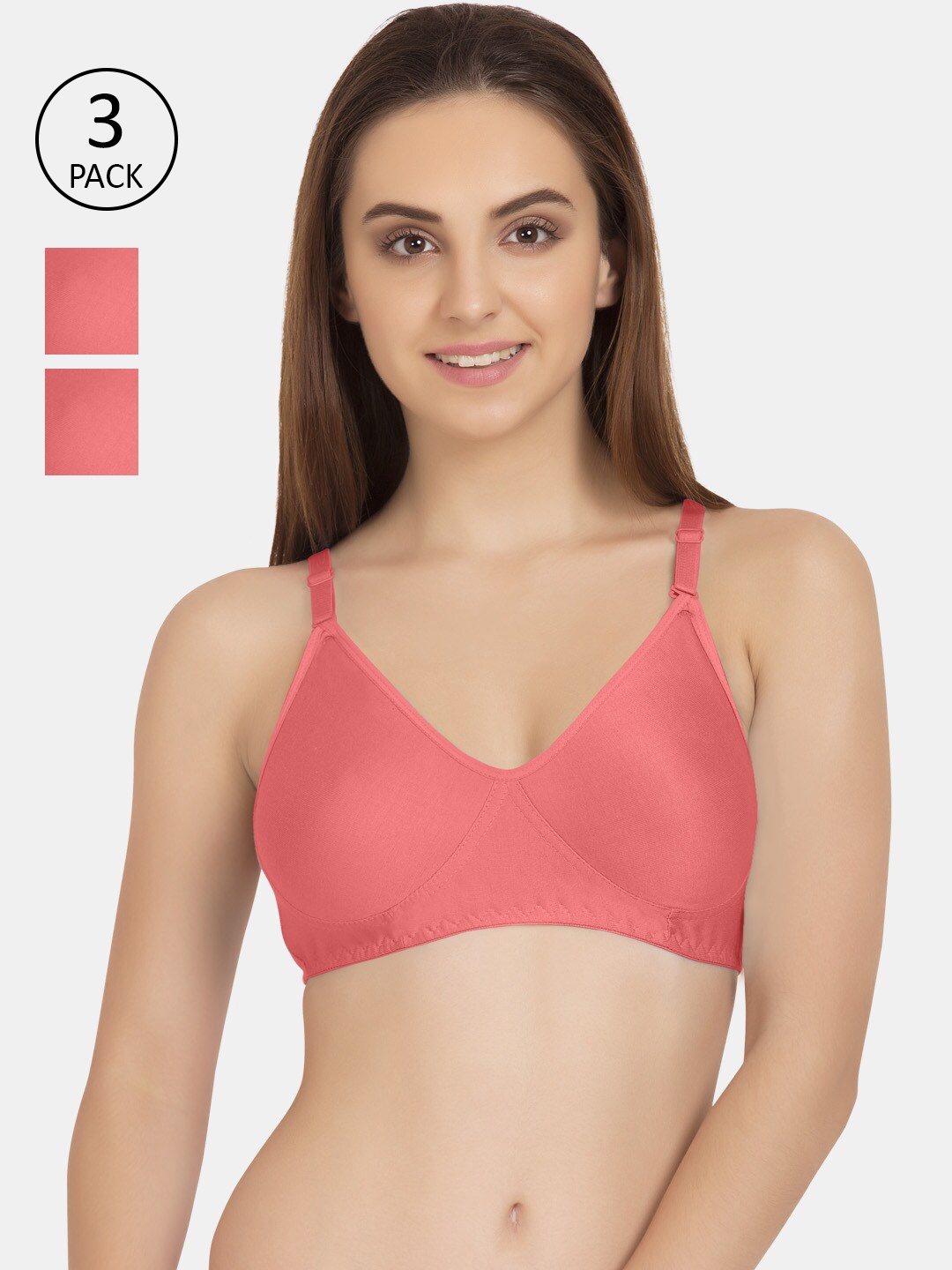 

Tweens Coral T-shirt Bra Pack of 3