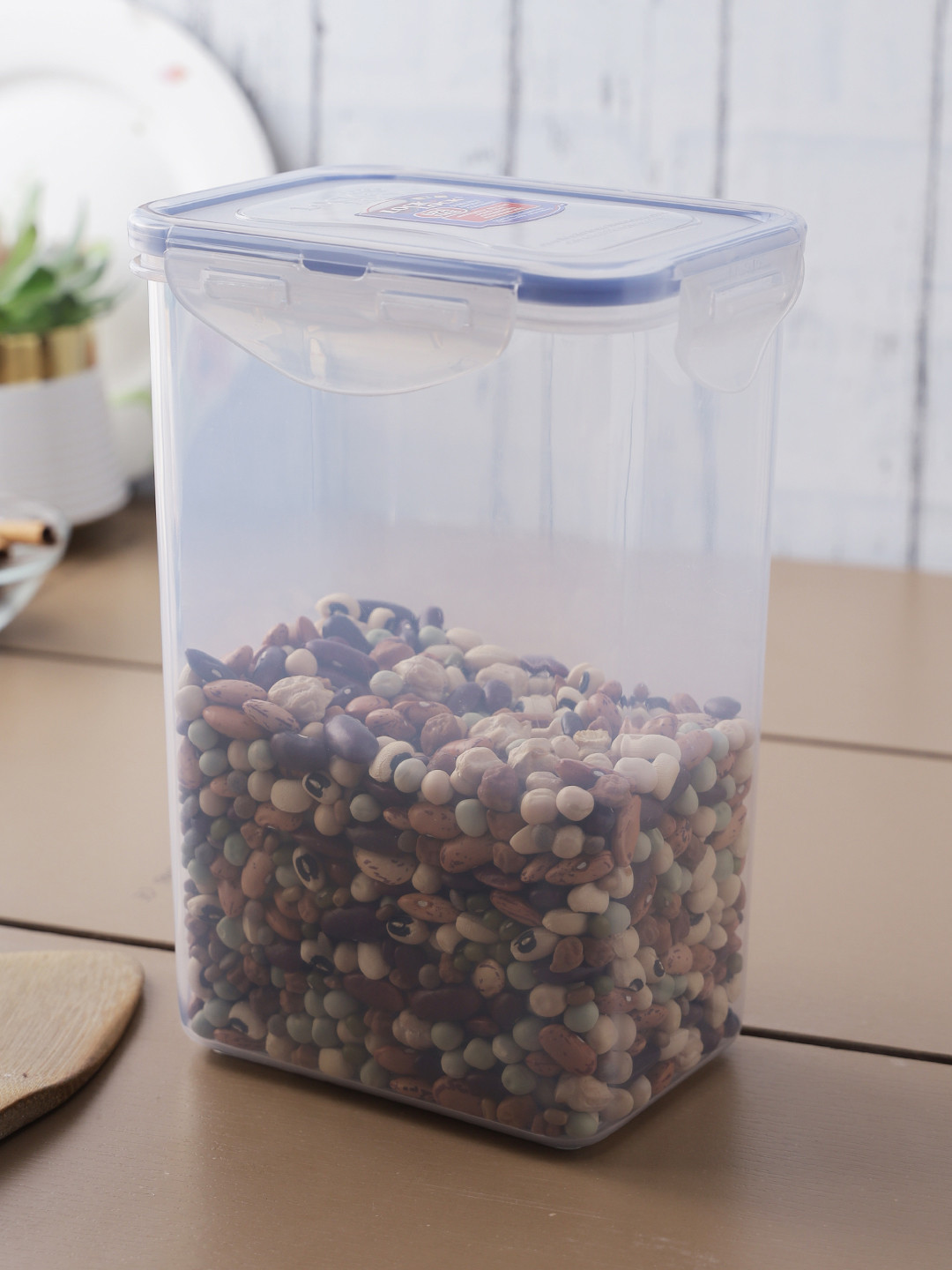 

Lock & Lock Transparent & Blue Solid Airtight Plastic Food Container
