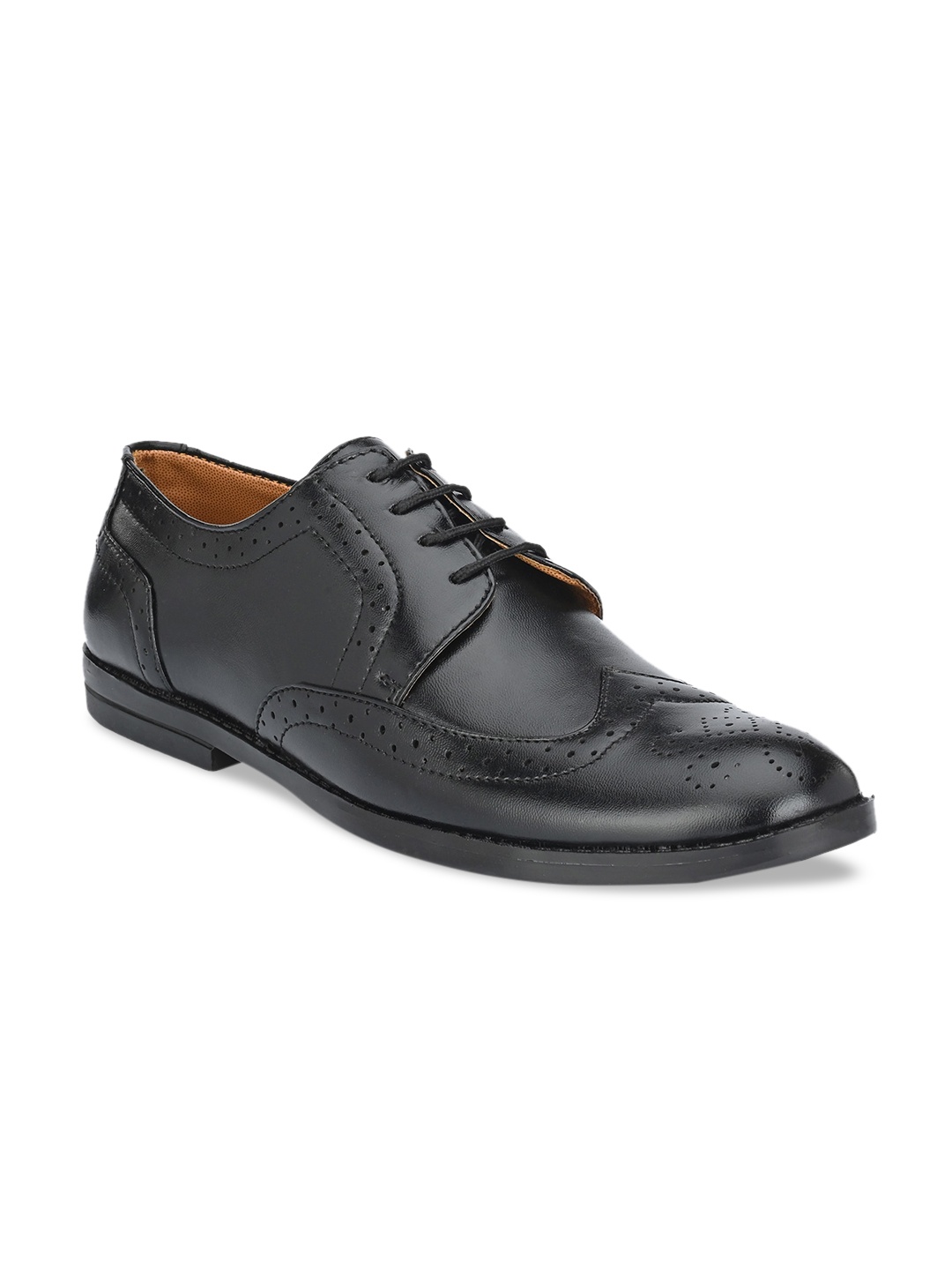 

mr.wonker Men Black Perforations Brogues