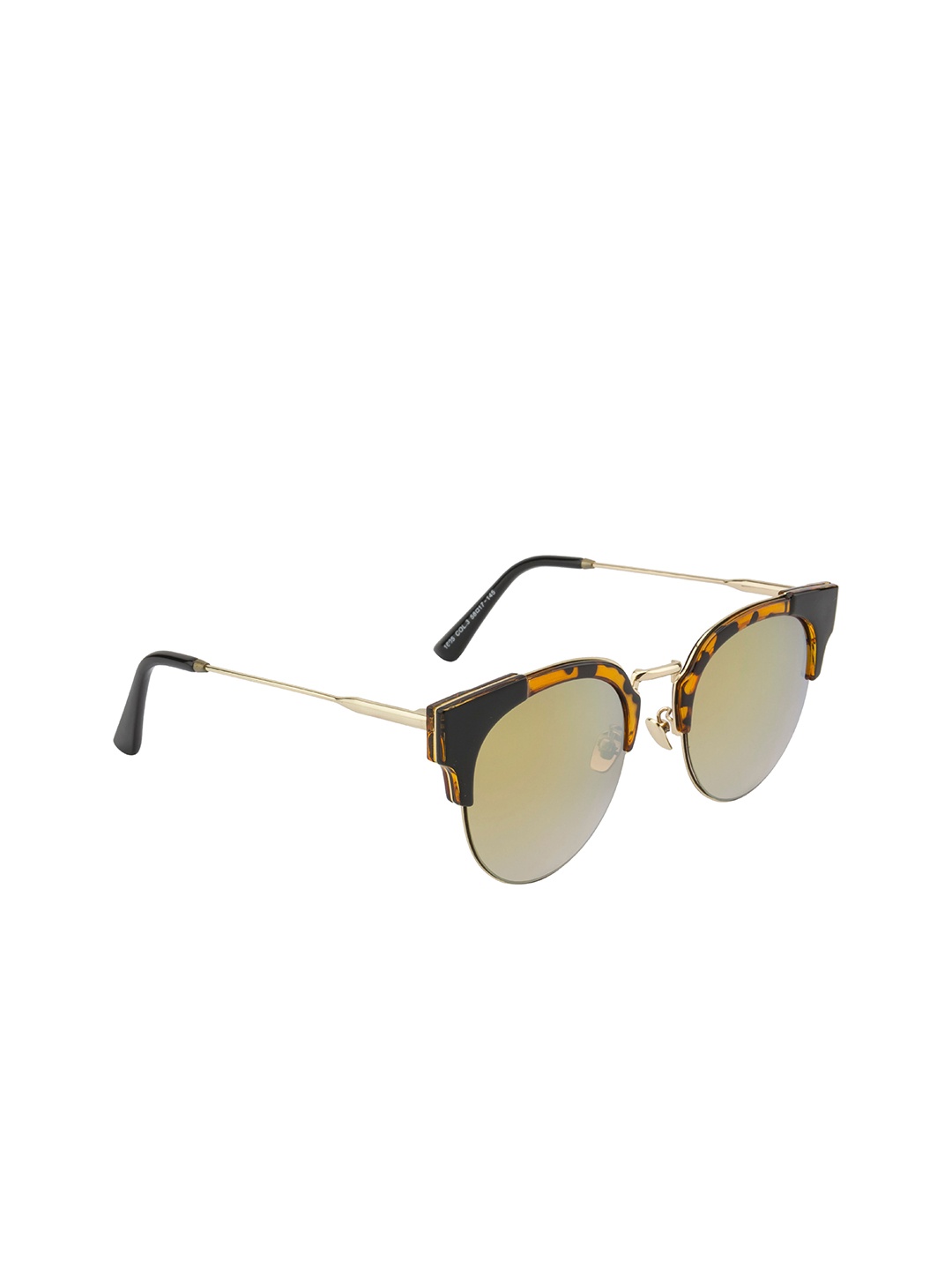 

Gold Berg Women Mirrored Lens & Gold-Toned Cateye Sunglasses - GBL-1605_C3-Gold, Brown