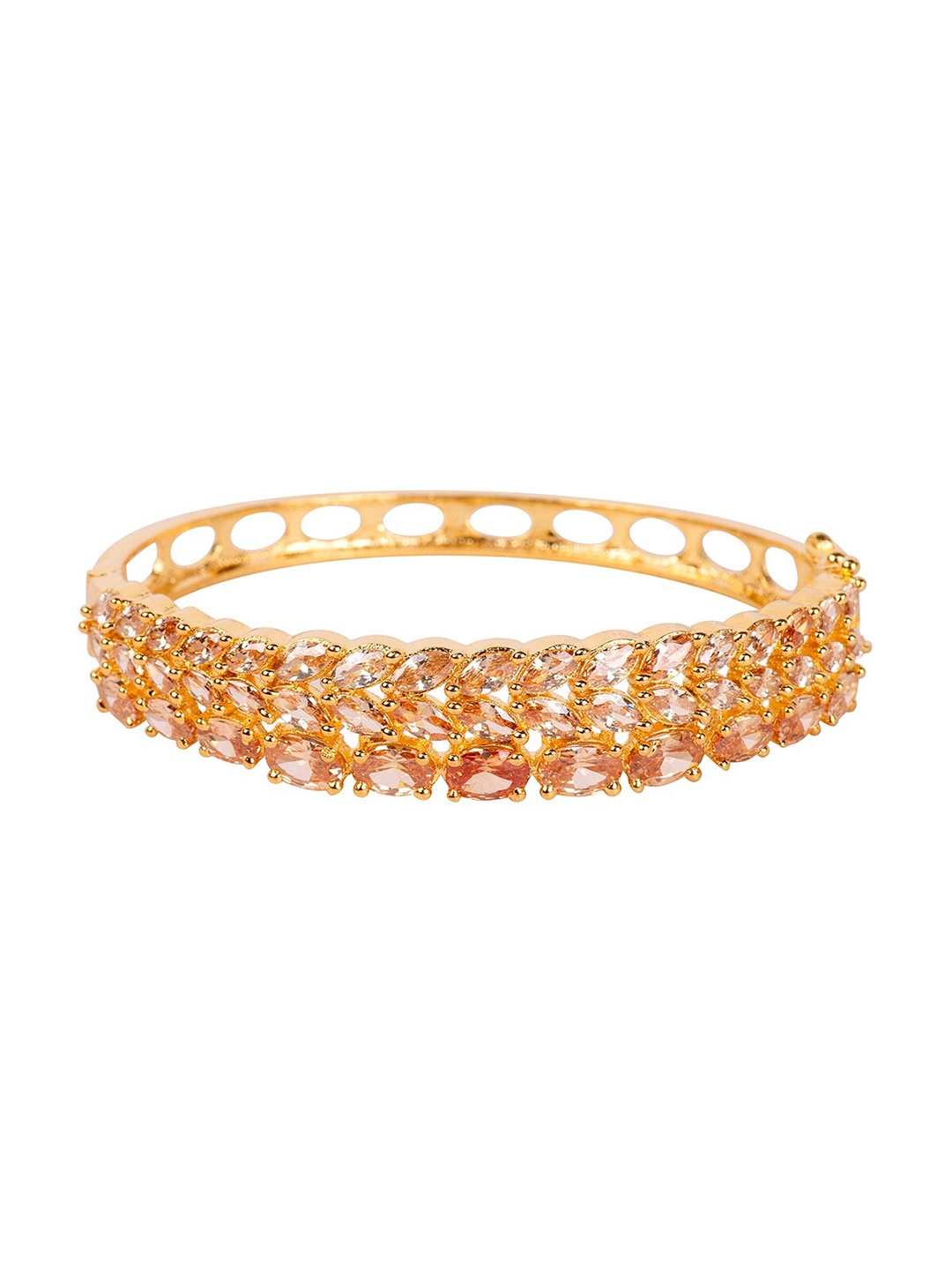 

ANIKAS CREATION Women Gold-Plated American Diamond Bangle-Style Bracelet
