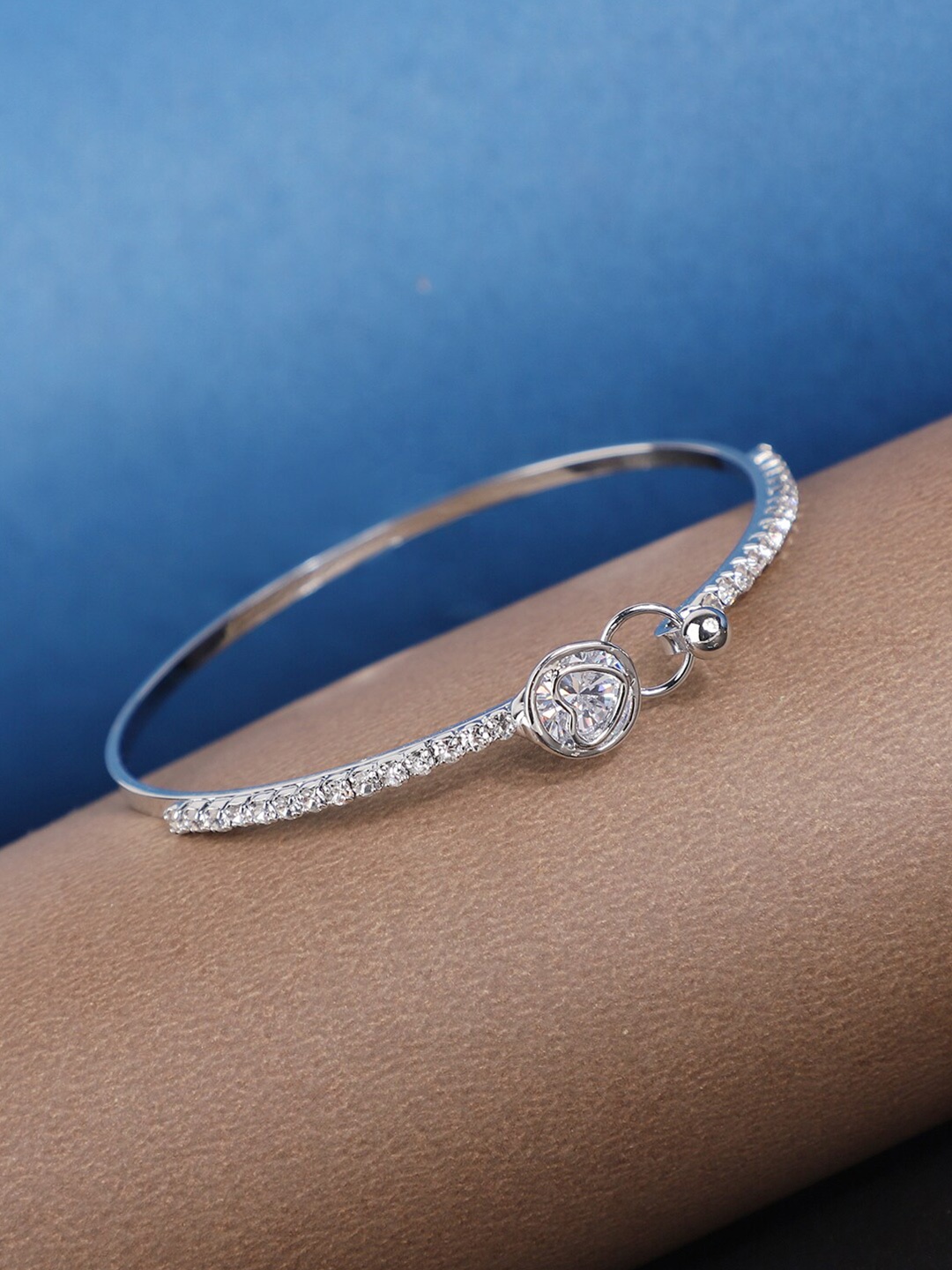 

ANIKAS CREATION Women Silver-Toned & Plated Handcrafted Bangle Style Bracelet