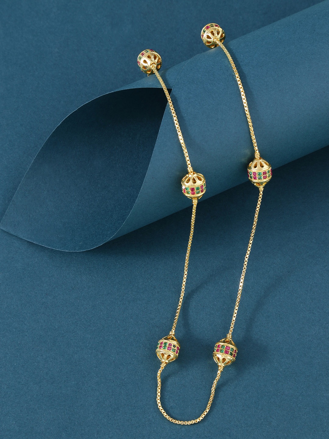 

Yellow Chimes Women Multicolor Gold Tone Beads Chain Necklace