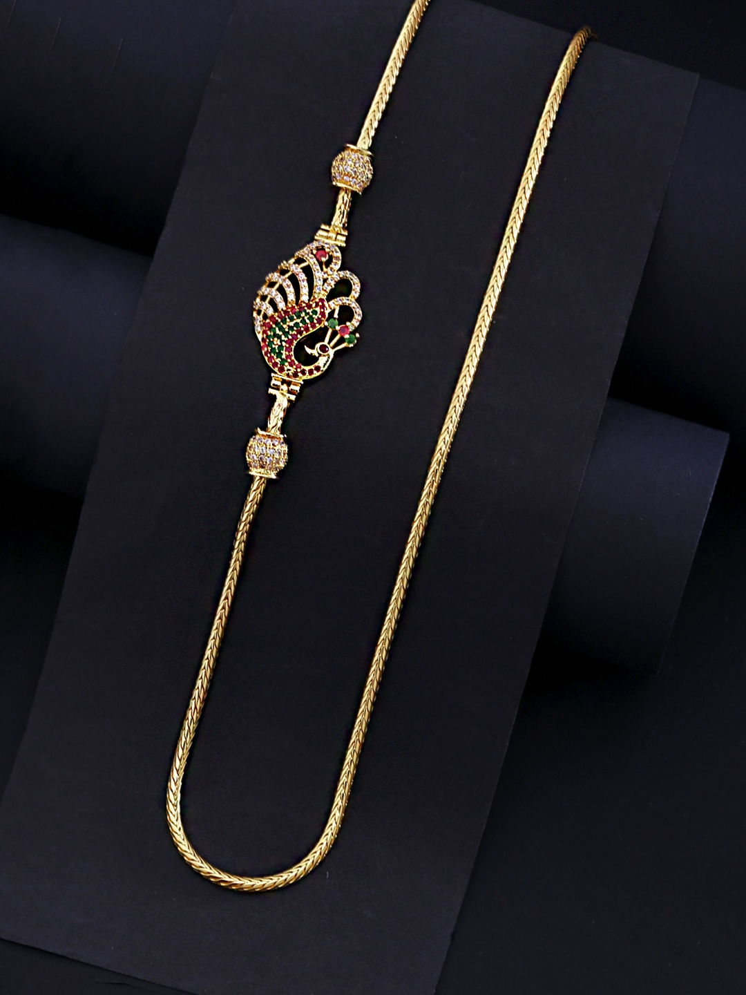 

Yellow Chimes Gold-Toned & Pink Copper Gold-Plated Handcrafted Necklace