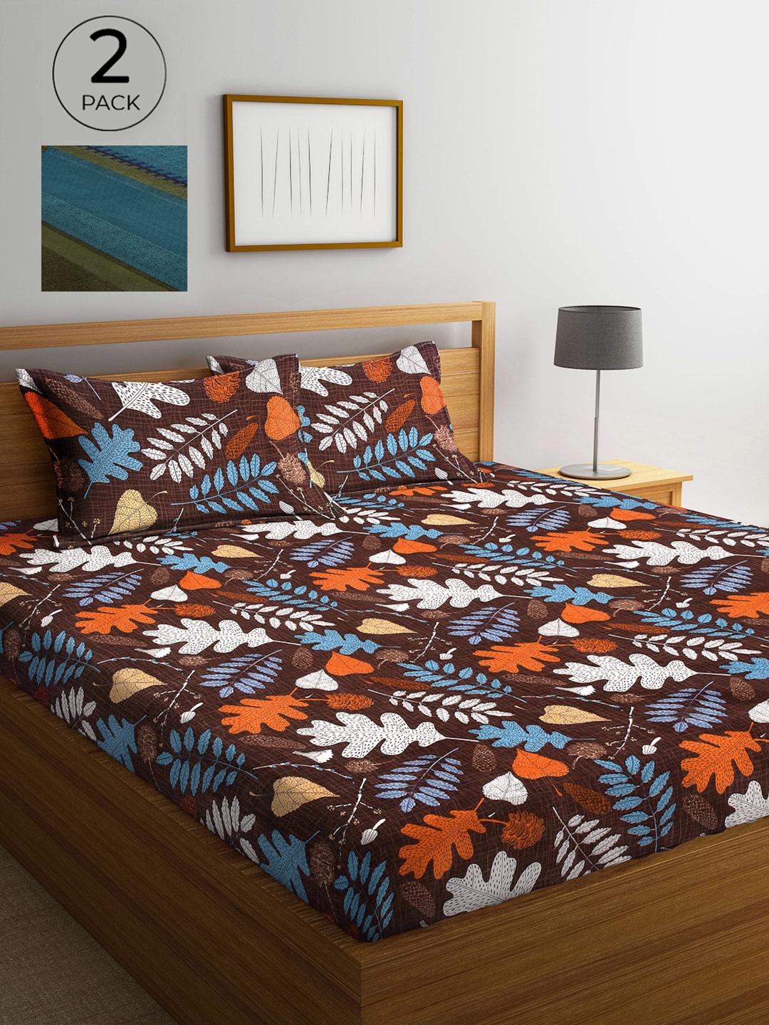 

Arrabi Multi Floral 300 TC 2 King Bedsheet with 4 Pillow Covers