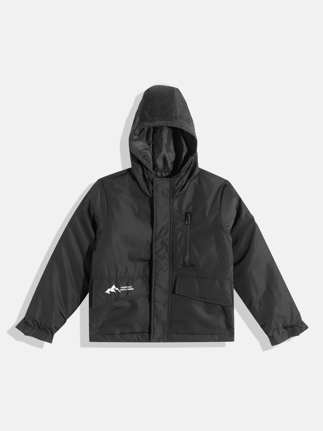 

Indian Terrain Teen Boys Black Solid Padded Jacket