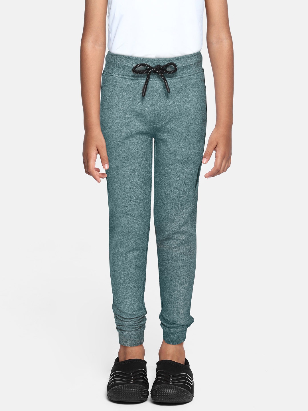 

Indian Terrain Boys Green Melange Effect Joggers