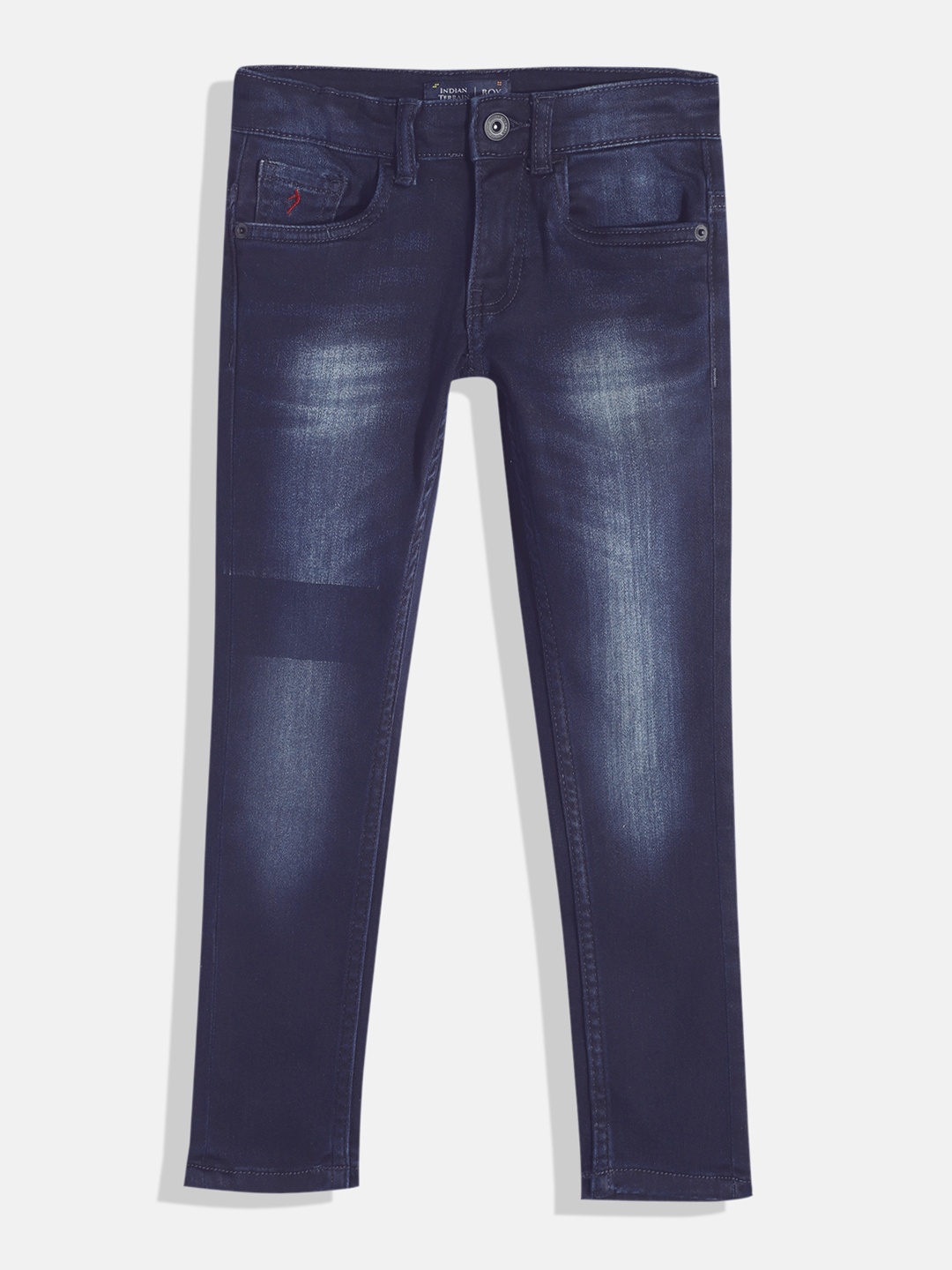 

Indian Terrain Boys Heavy Fade Stretchable Jeans, Navy blue