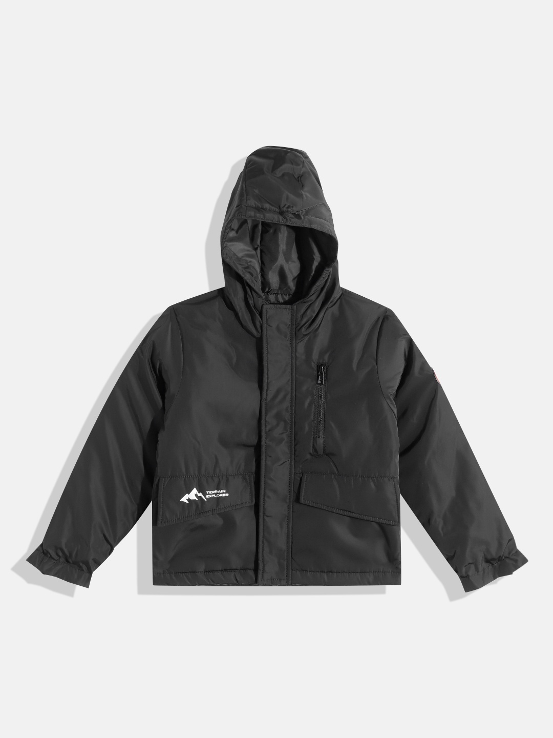 

Indian Terrain Boys Black Solid Padded Jacket