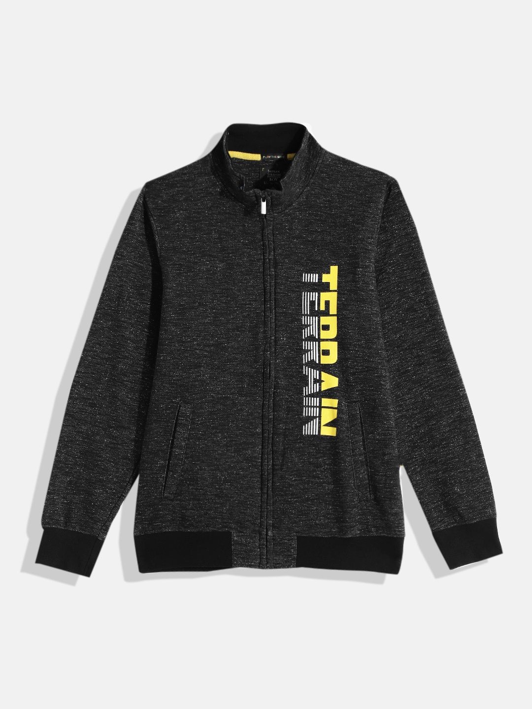 

Indian Terrain Boys Black Brand Logo Printed Sweatshirt