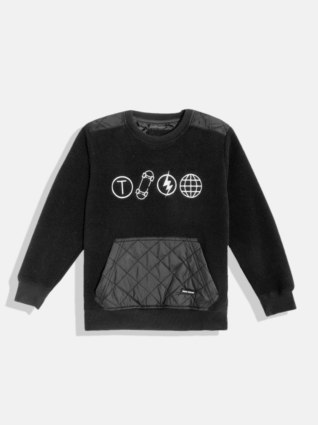 

Indian Terrain Boys Black Solid Sweatshirt