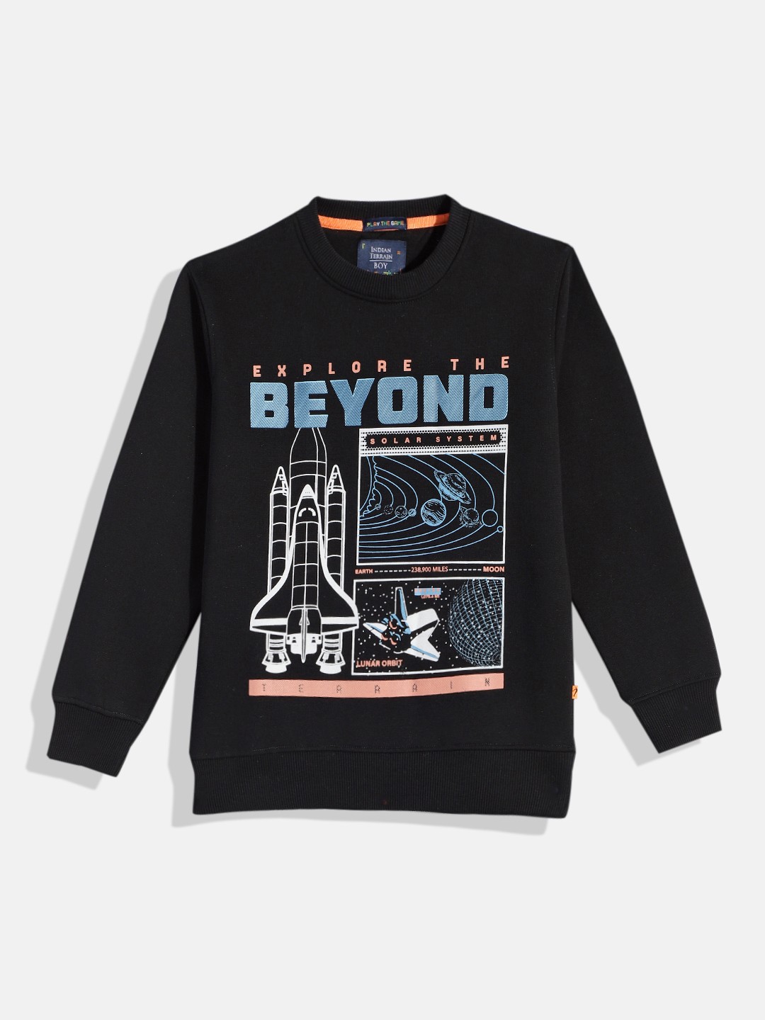 

Indian Terrain Boys Black Printed Sweatshirt