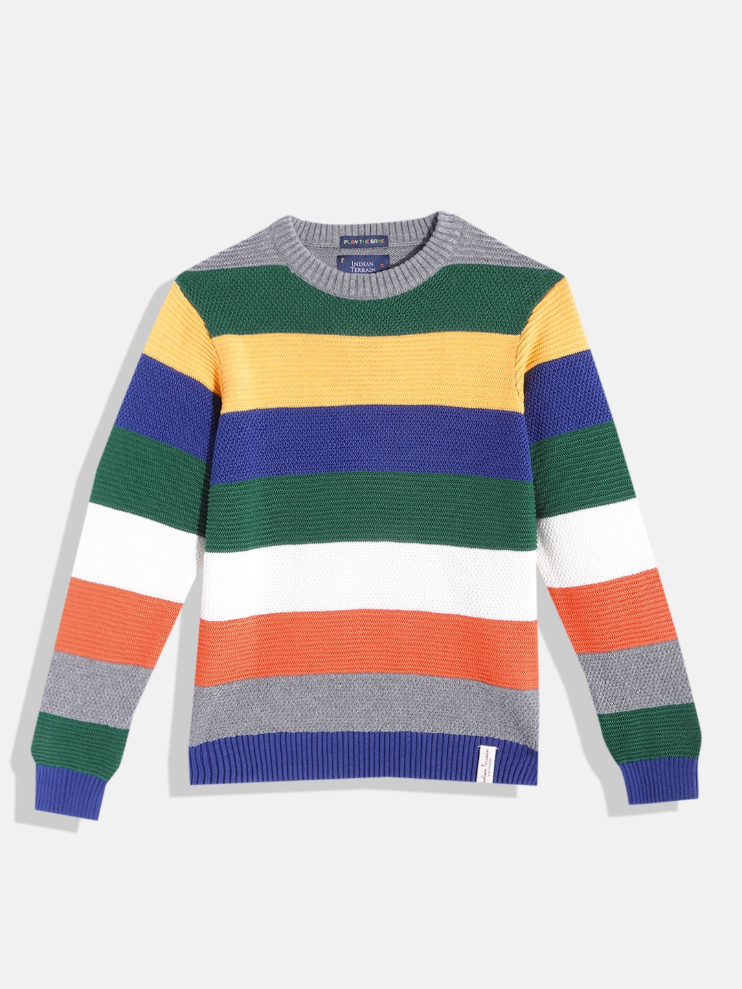 

Indian Terrain Boys Multicoloured Striped Pullover, Multi