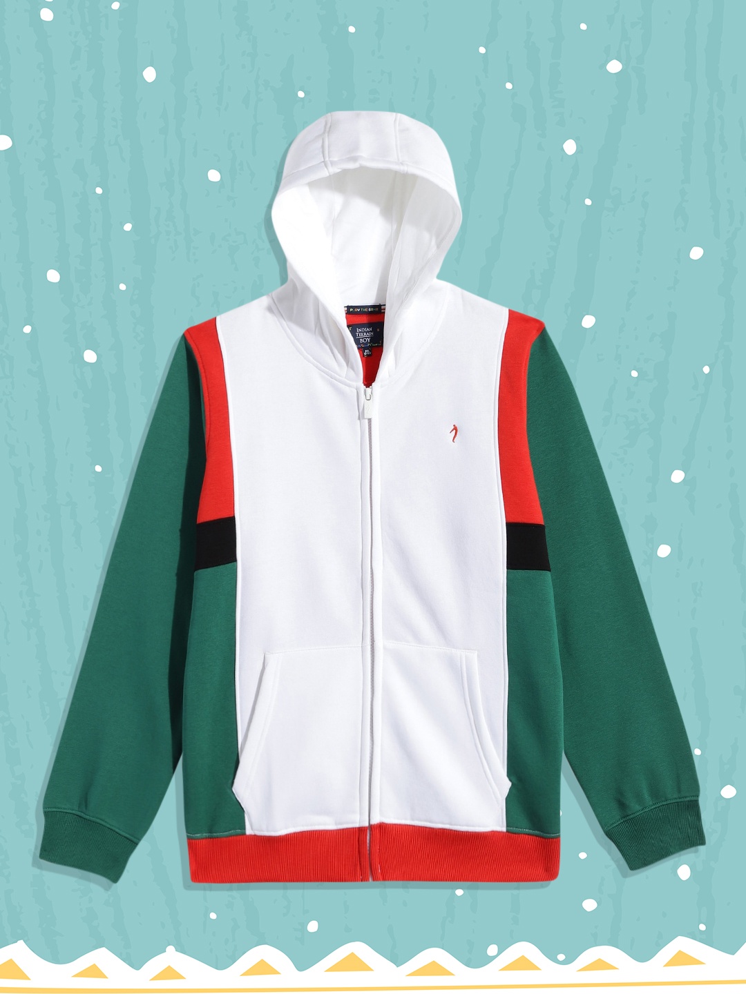 

Indian Terrain Boys Off-White Solid Hooded Sweatshirt